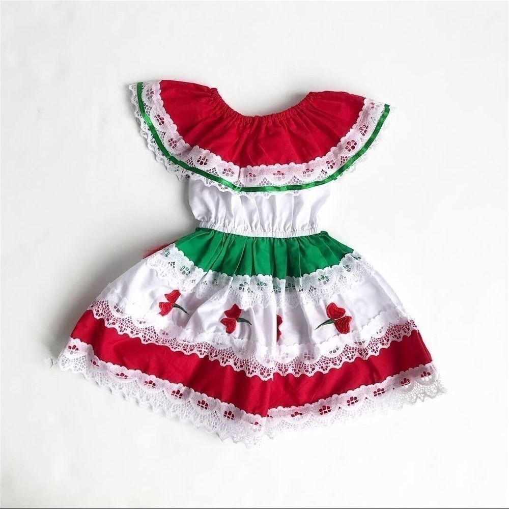 Handmade Mexican style dress fits 12-18 months - Picture 4 of 4